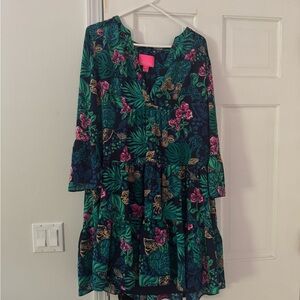Floral Green and Pink  Dress